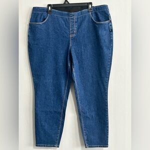 Denim&Co Deep Blue Ankle Crop Jeans